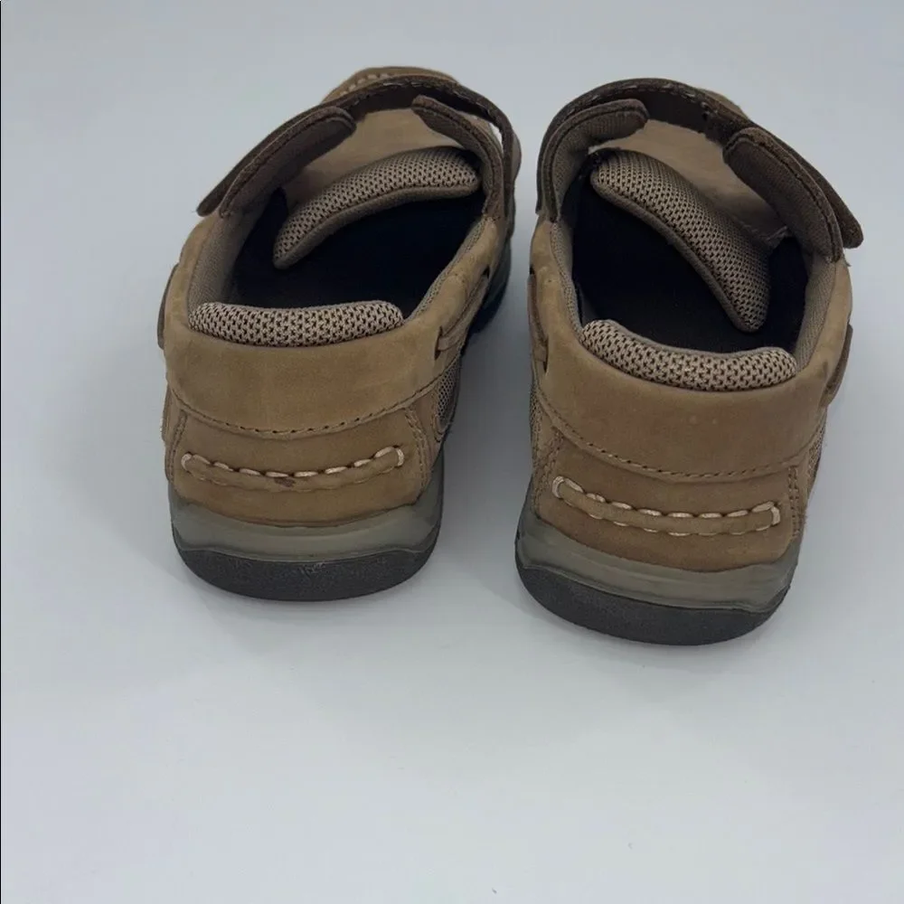 Men's Reel Legends Admiral Neutral Brown Leather Boat Shoe Loafers Size 10 1/2